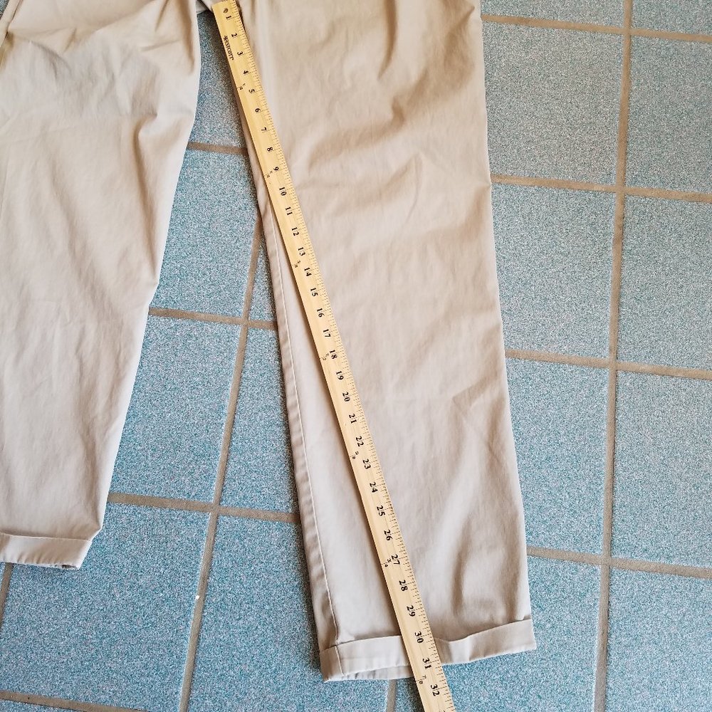 George Men's Pleated Tan Pants Khakis 36 x 32 - Picture 4 of 6